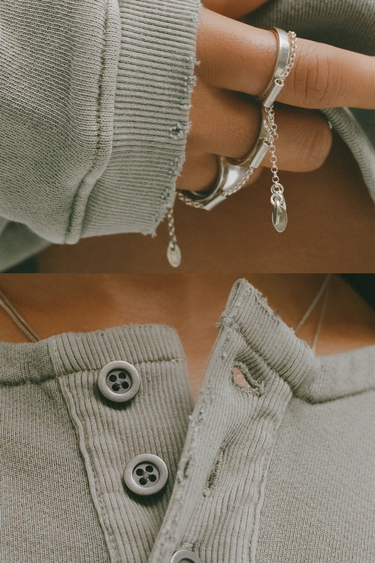 Henley Crop Sweatshirt - Image 3