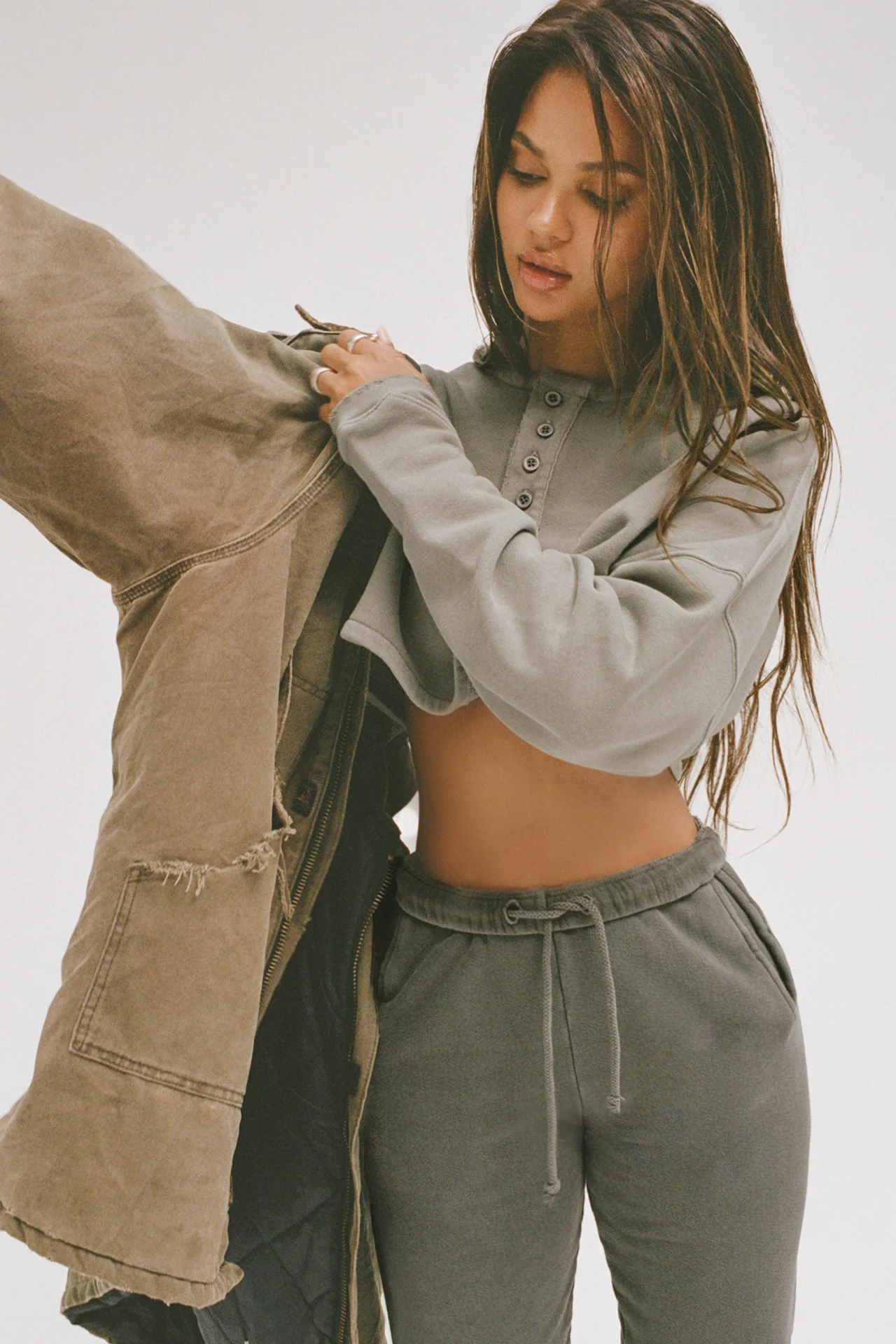 Henley Crop Sweatshirt - Image 6