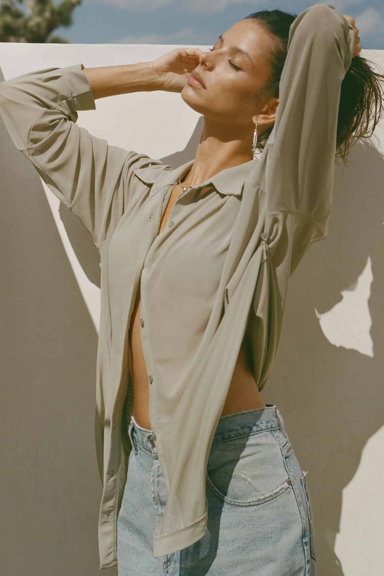 Oversized Sheer Button Down - Image 3