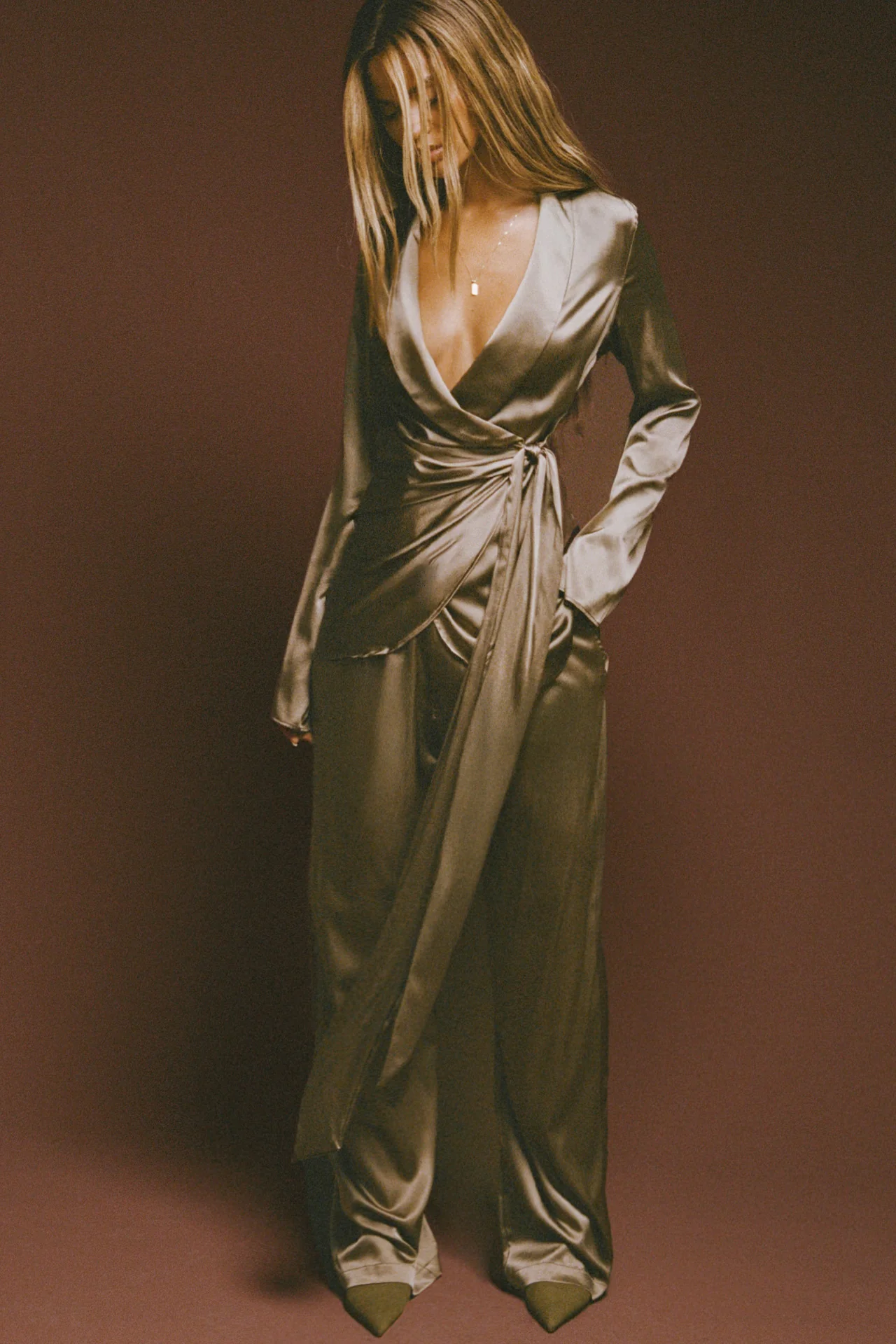 Silk Wrap Blazer - Image 2